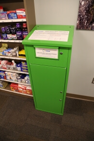 Drug take back box at St. Luke's Northland Pharmacy